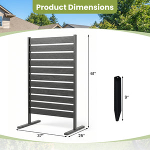 2 Pieces Outdoor Privacy Screen Fence for Backyard Pool Lawn-Gray