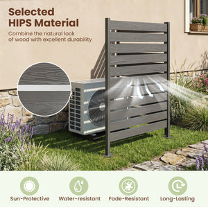 2 Pieces Outdoor Privacy Screen Fence for Backyard Pool Lawn-Gray