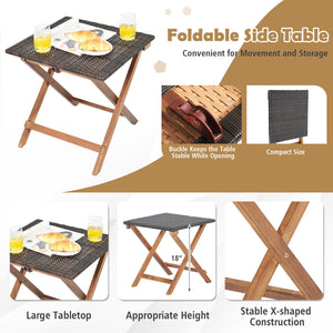Patio Chaise Lounge and Table Set with 4-Level Adjustable Backrest