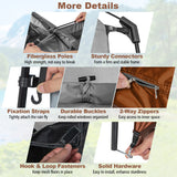 2 Rooms Oversize Privacy Shower Tent with Removable Rain Fly and Inside Pocket-Brown