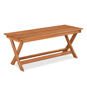 2-Seat Wooden Garden Patio Bench with X-Shaped Legs-1 Piece