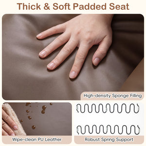2-Seater Kids Recliner Double Toddler Sofa Chair with 2 Cup Holders-Brown