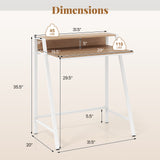 2 Tier Computer Desk PC Laptop Table Study Writing Home Office Workstation New-Natural