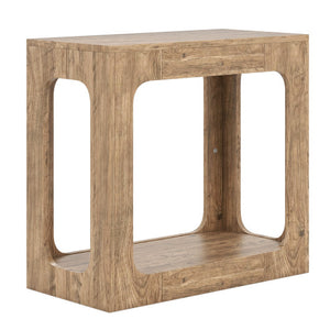 2-Tier End Table with Storage Shelf for Living Room-Oak