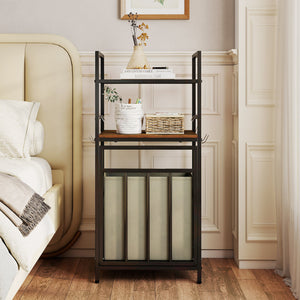 2-Tier Laundry Hamper with Tilt-out Basket-Black