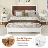2-Tier Round End Table Mid Century Modern Nightstand-White