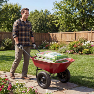 2 Tire Heavy-duty Dolly Utility Cart Wheelbarrow Garden Cart-Red