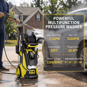 Electric Pressure Washer 4500 PSI 3.2 GPM w/ Foam Cannon Hose Reel