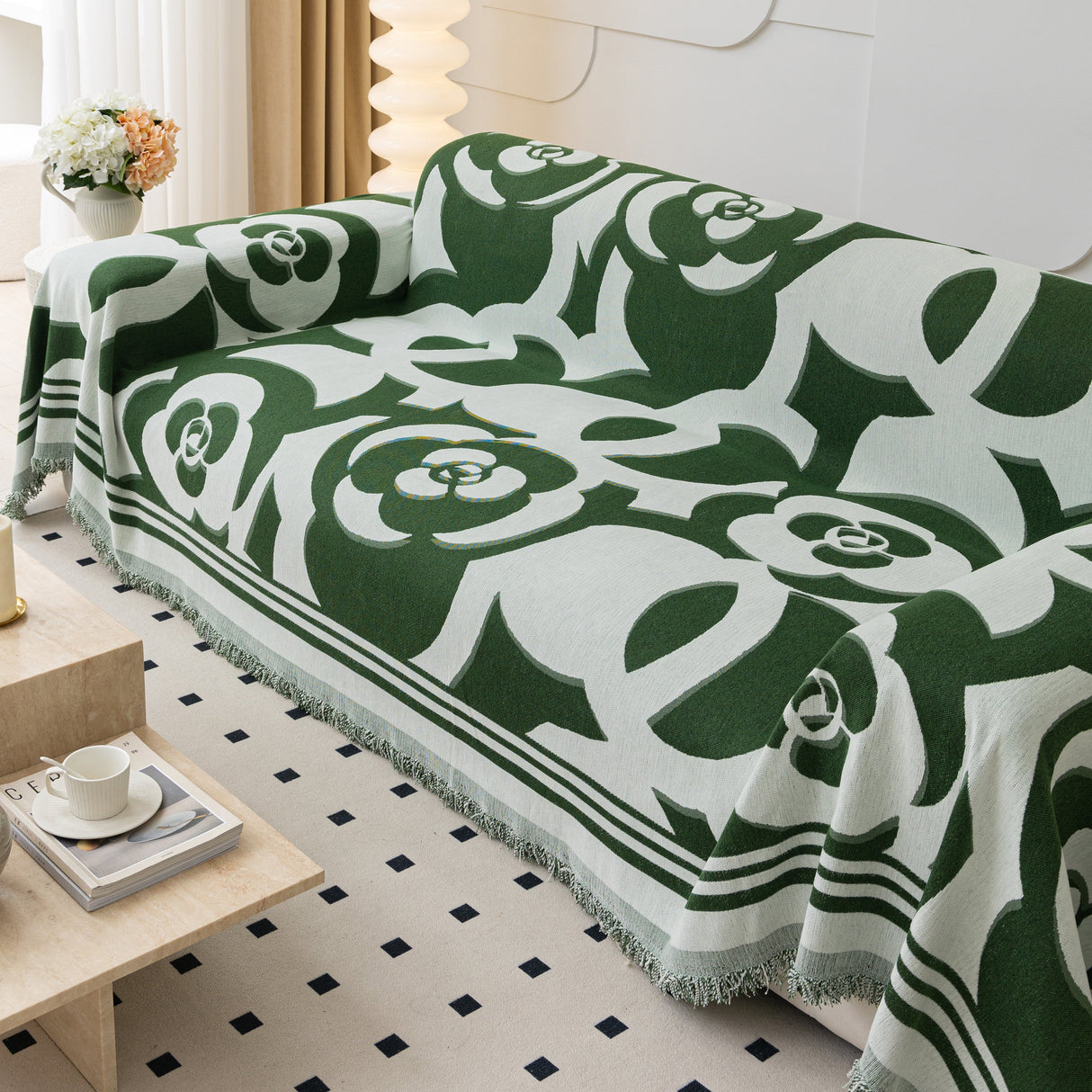 Chenille Sofa Cover Blanket, Couch Cover Blanket Throws for Couches Living Room Furniture Throw Covers