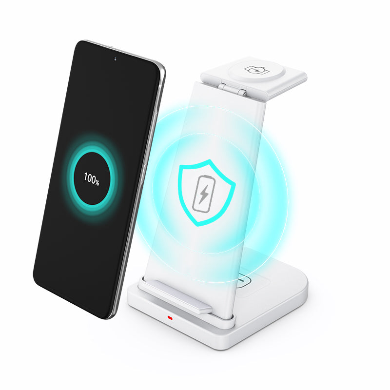 3-in-1 Fast Wireless Charging Stand for Phones, Apple Watch & AirPods by Infinite Basics