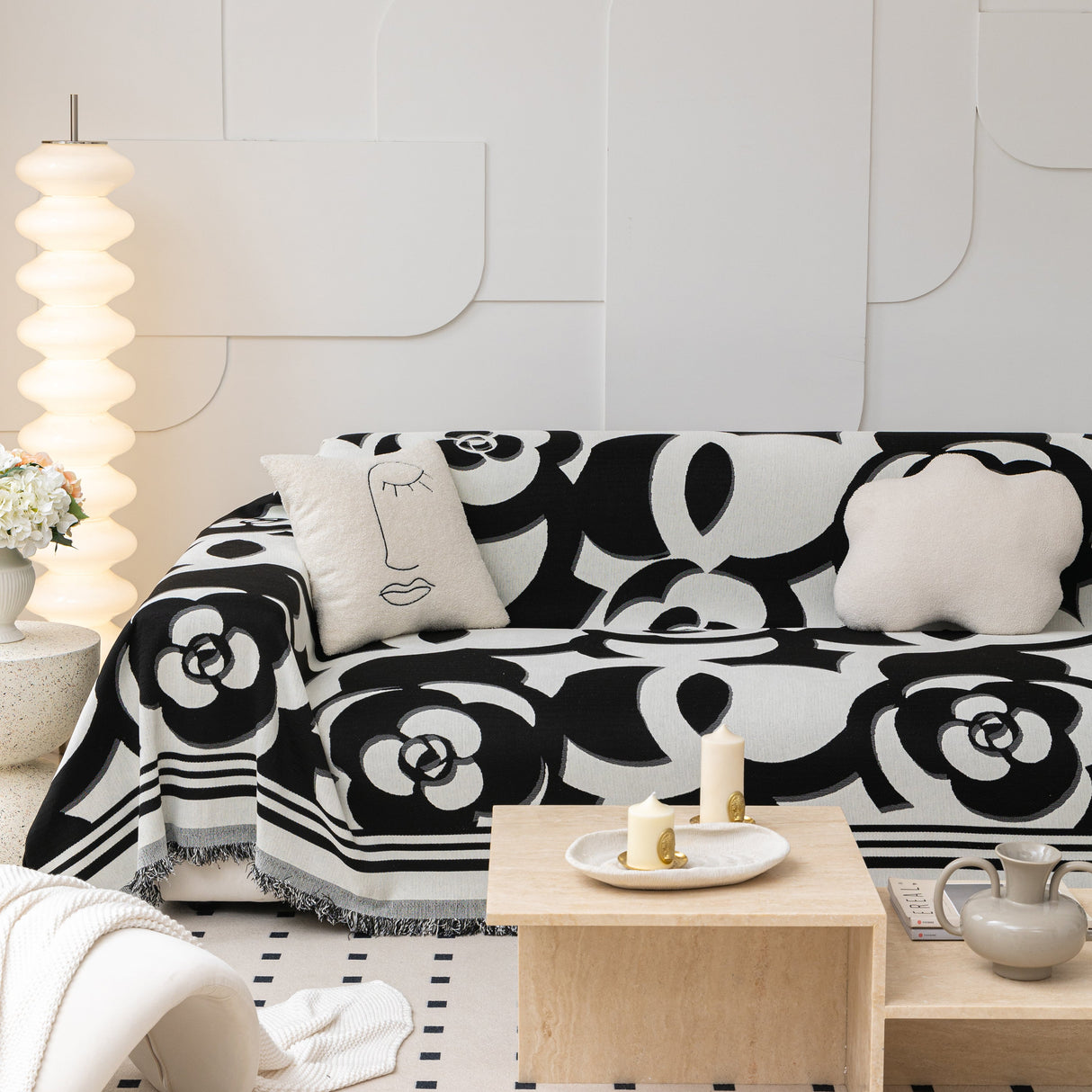 Chenille Sofa Cover Blanket, Couch Cover Blanket Throws for Couches Living Room Furniture Throw Covers