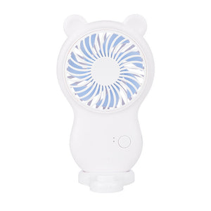 Handheld Pocket Mini Fan Portable With Bracket USB Mini Fan Portable Pocket Fan Cartoon Handheld Desktop Rechargeable Standing Fan Three Gear Wind Speed Regulation Battery Operated USB Small Fan with 3 Speeds for Home Office Car Outdoor Travel