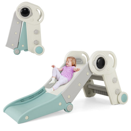 2 in 1 Baby Slide with Climber for Toddlers Age 18+ Months-Blue