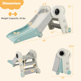 2 in 1 Baby Slide with Climber for Toddlers Age 18+ Months-Blue