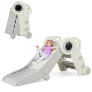 2 in 1 Baby Slide with Climber for Toddlers Age 18+ Months-Gray