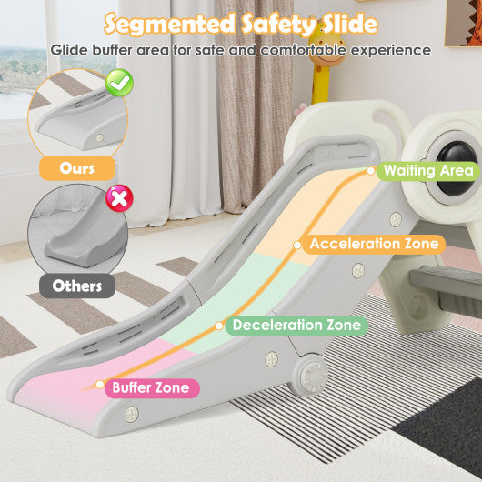 2 in 1 Baby Slide with Climber for Toddlers Age 18+ Months-Gray