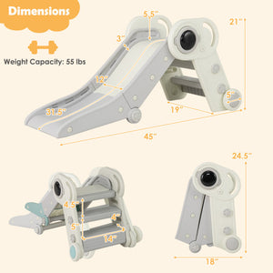 2 in 1 Baby Slide with Climber for Toddlers Age 18+ Months-Gray