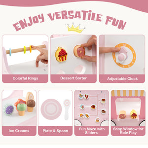 2-in-1 Baby Walker with Storage and Ice Creams for 1+ Years Old-Light Green