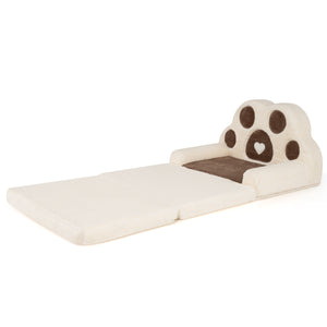 2-in-1 Convertible Kids Sofa to Lounger with Removable Cover-Brown