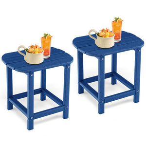 2-Pieces18 Inches Adirondack Outdoor Side Table for Patio and Garden-Navy
