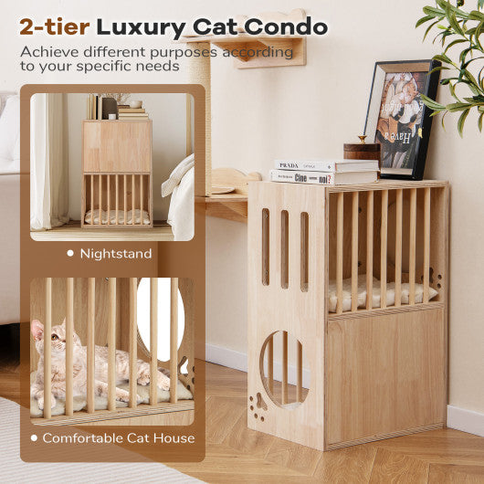 Twin Size Wooden Bed Frame with Headboard and Slat Support-Walnut