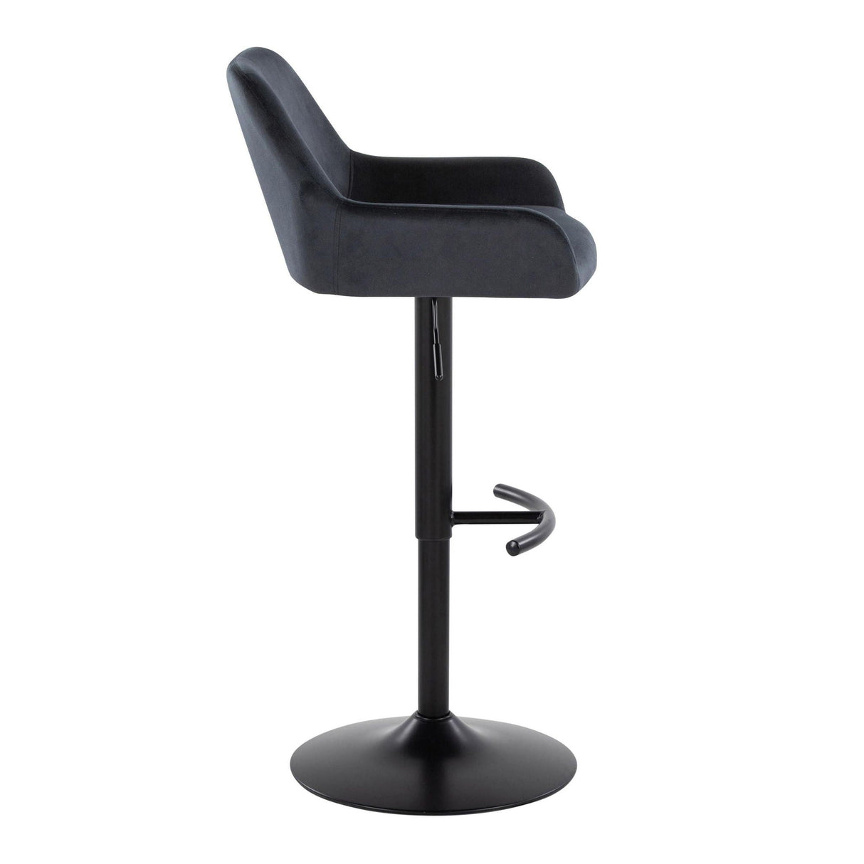 Daniella - Contemporary Adjustable Barstool With Swivel With Rounded T Footrest (Set of 2) by Couch.com