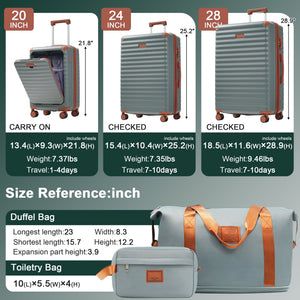Deluxe 5-Piece Hard-Side Luggage Set with USB and TSA Security