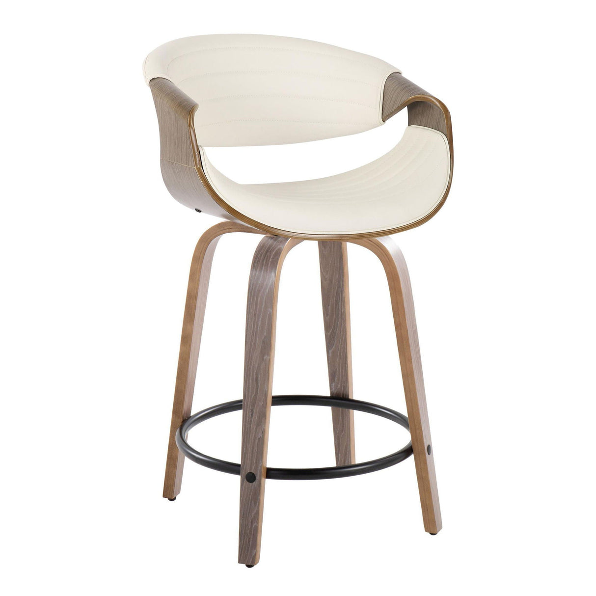 Symphony - Mid Century Modern Fixed Height Counter Stool With Swivel And Round Footrest (Set of 2) by Couch.com