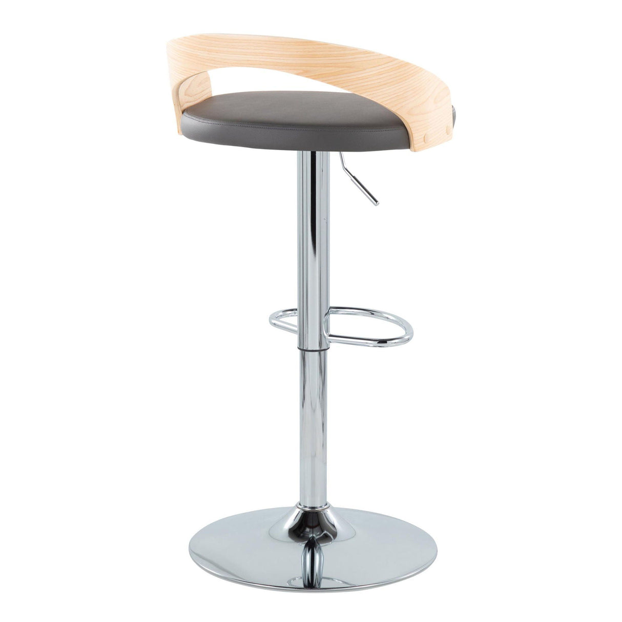 Grotto - Mid Century Modern Adjustable Height Barstool & Swivel With Oval Footrest (Set of 2) by Couch.com