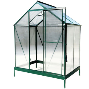 Polycarbonate Greenhouse, Heavy Duty Outdoor Aluminum Walk-In Green House Kit With Rain Gutter, Vent And Door For Backyard Garden by Couch.com