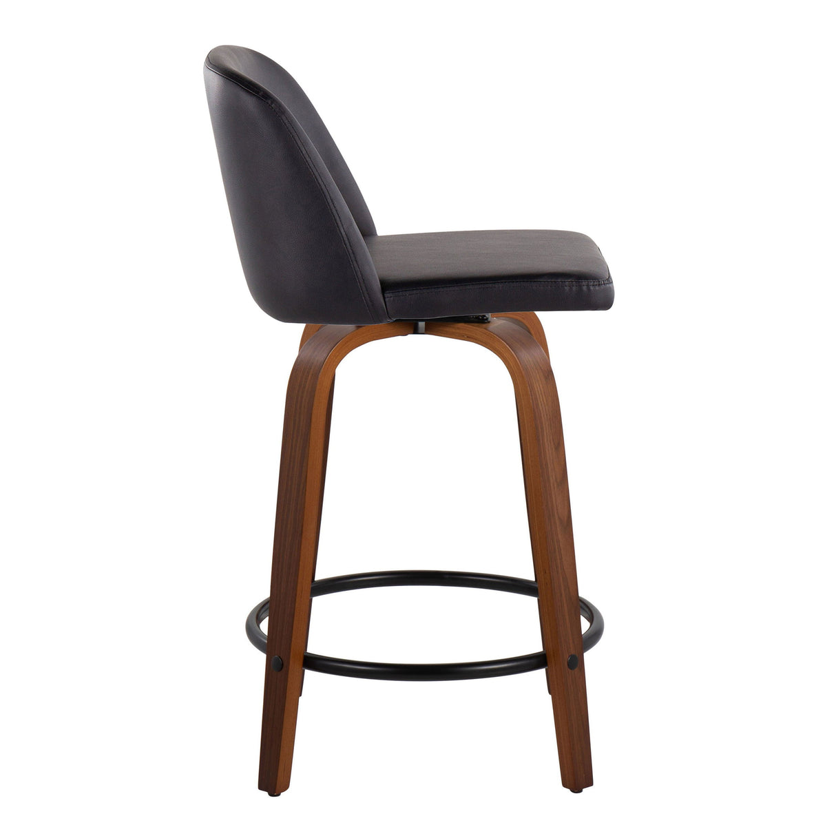 Toriano - Mid Century Modern, Fixed Height Counter Stool & Swivel And Round Footrest (Set of 2) by Couch.com