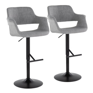 Vintage Flair - Mid Century Modern Adjustable Barstool With Straight T Footrest (Set of 2) by Couch.com