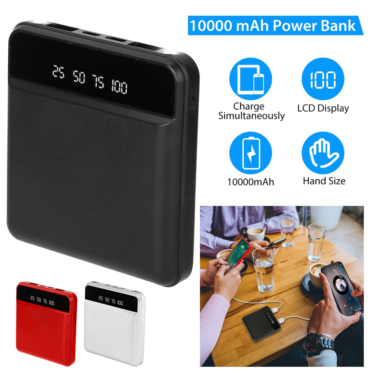 10000mAh Portable Power Bank Mini External Battery Pack by DirectDeals