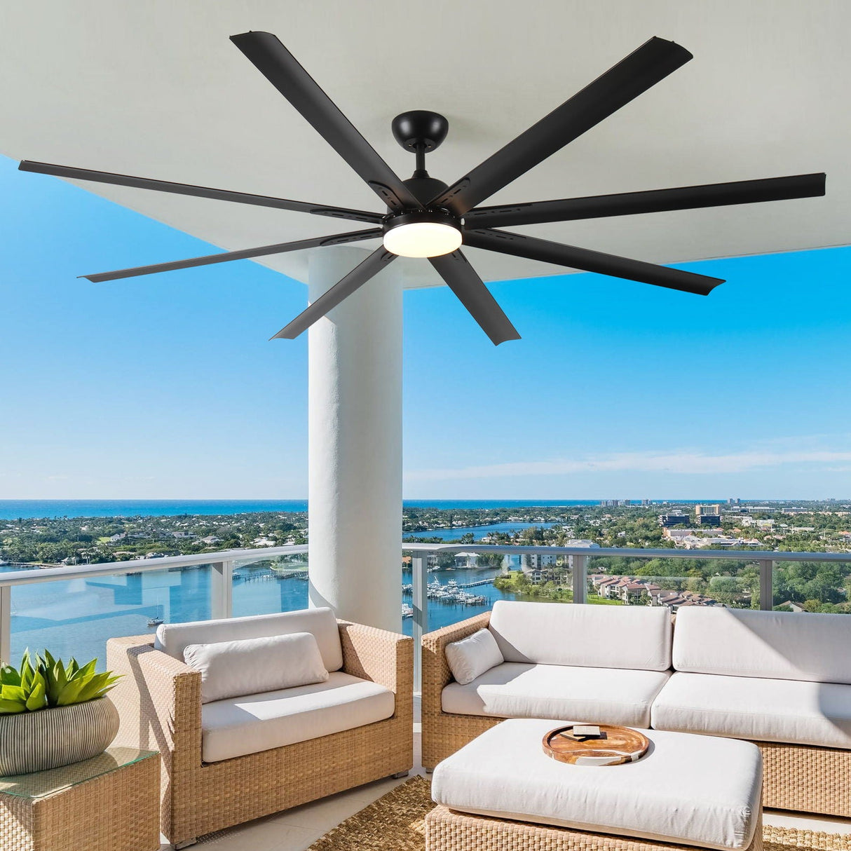 Super Large Black Ceiling Fan With Remote Control - Black by Couch.com