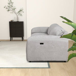 Cleveland - Dual Power Convertible Sofa - Silver by Couch.com