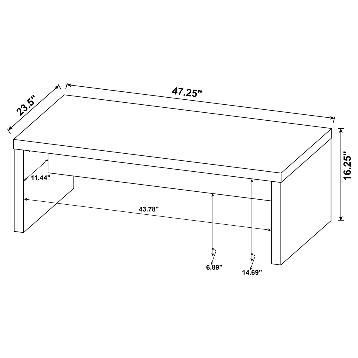 Brianna Mango Rectangular Engineered Wood Coffee Table