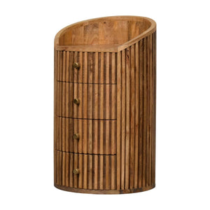 Artisan Furniture Soba - Bedside Table, 4 Drawer - Oak by Couch.com