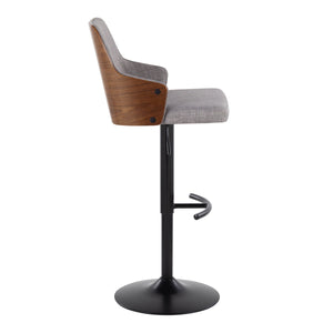 Stella - Contemporary Adjustable Barstool Stool & Swivel With Rounded T Footrest (Set of 2) by Couch.com