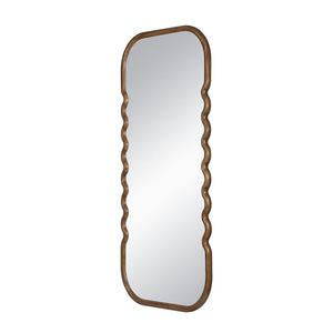 Oversized Wooden Floor Mirror With Unique Frame - Brown by Couch.com
