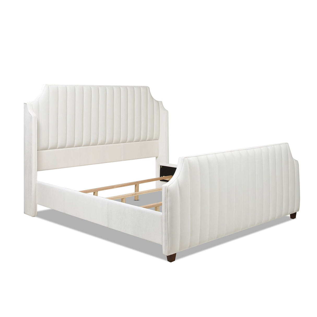 Addison - King Tufted Panel Bed Frame - Cloud White by Couch.com