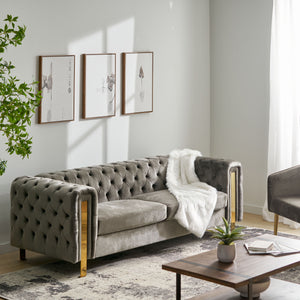 Comfy 3 Sofa With Tufted Back And Arm, Modern For Living Room - Gray by Couch.com