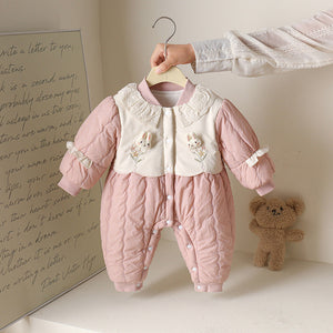 Baby Girl Autumn And Winter New Cute Princess Thin Cotton Romper Girl Romper Outwear