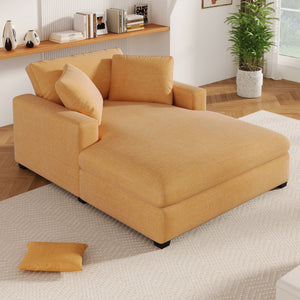 Oversized Chaise, Lounge Chair Classic Design, Soft Fabric, Durable Frame With Solid Wood Legs by Couch.com
