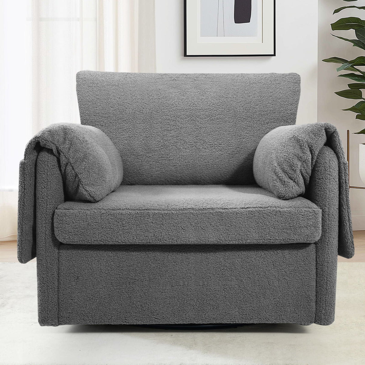 Oversized Swivel Armchair Modern Chair & Single Sofa Lounge, Comfortable Seating For Living Room by Couch.com