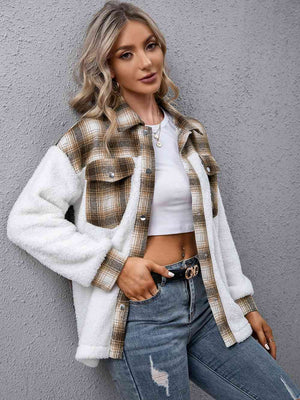 Timeless Modern Plaid Collared Neck Button Down Jacket Casual Simple Jacket For Women Classic Jacket