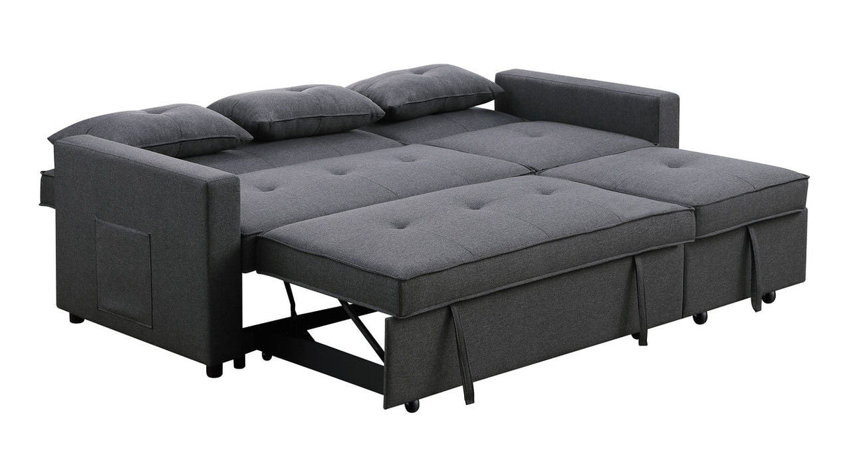 Zoey - Linen Convertible Sleeper Sofa With Side Pocket by Couch.com
