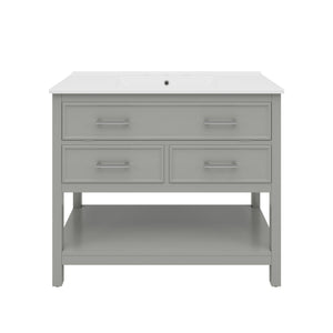 Bathroom Vanity With Ceramic Sink, Tip Out Tray & 2 Full Extension Drawers