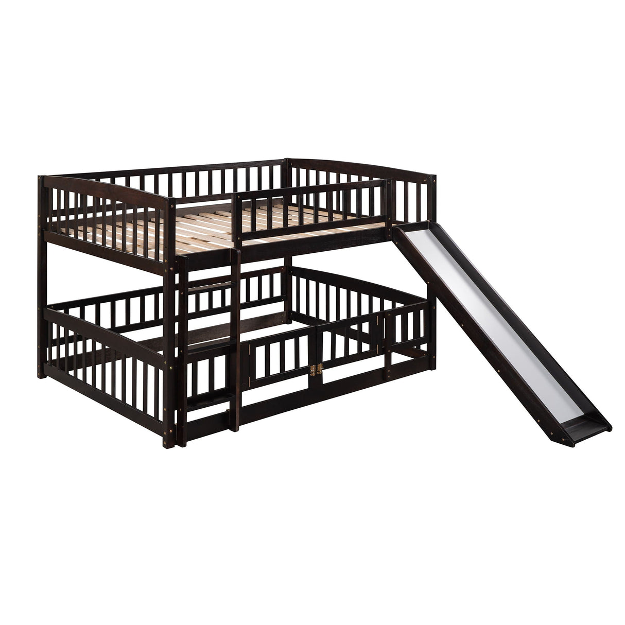 Low Bunk Bed With Slide, Fence And Ladder by Couch.com