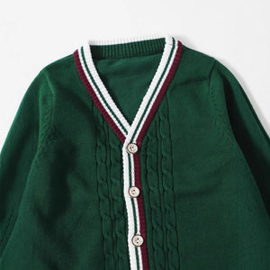 Boys' Knitted Cardigan Sweater - Lightweight V-neck Pullover, Suitable For Outdoor Wear In Spring And Autumn