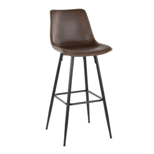 Durango - Industrial / Urban Fixed Height Counter Stool Square Footrest (Set of 2) - Black / Espresso by Couch.com
